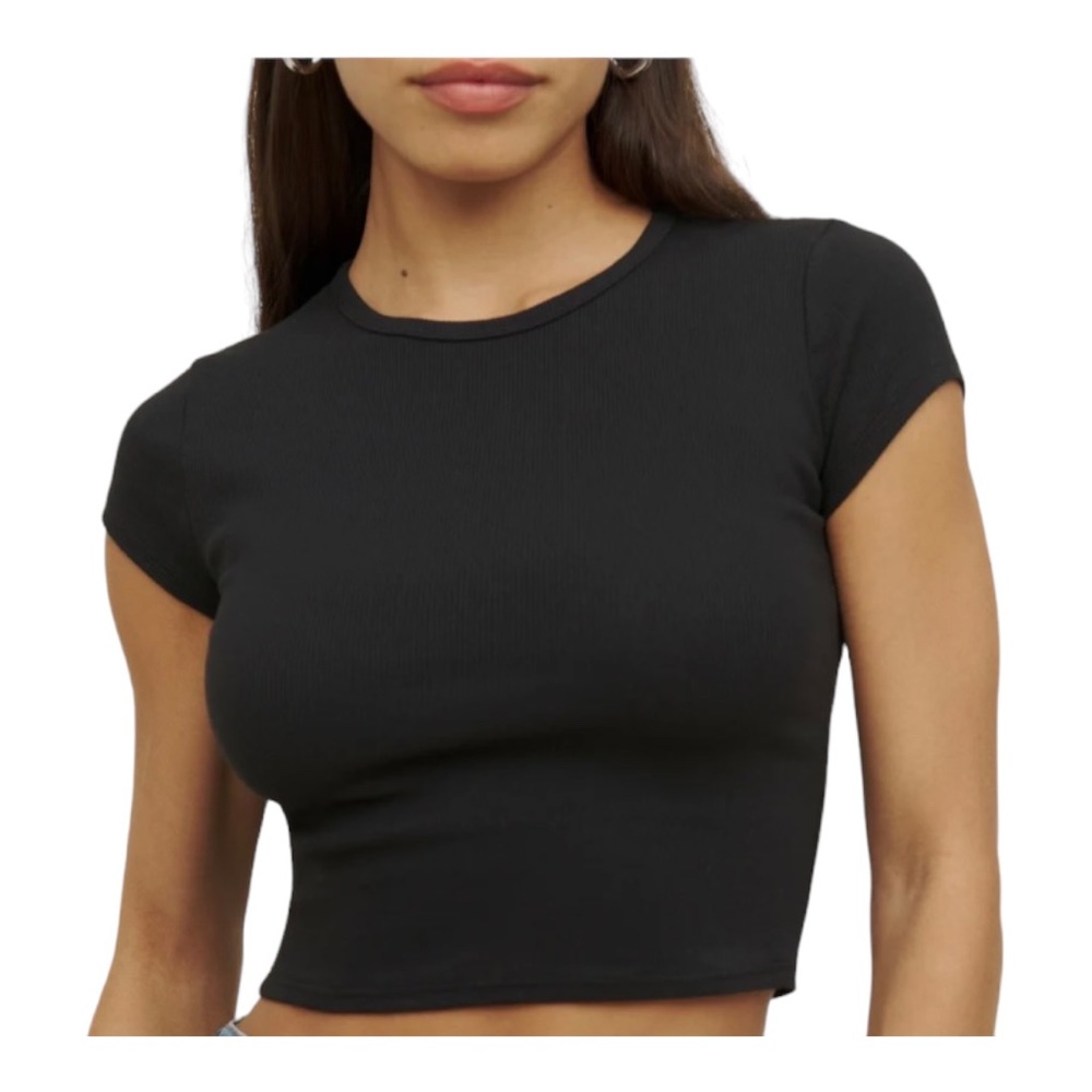 Reformation Black Short Sleeve Tee